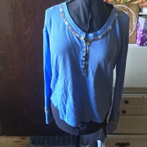 Free People Tops - We the Free embroidered thermal shirt Free People Tops - We the Free embroidered thermal shirt